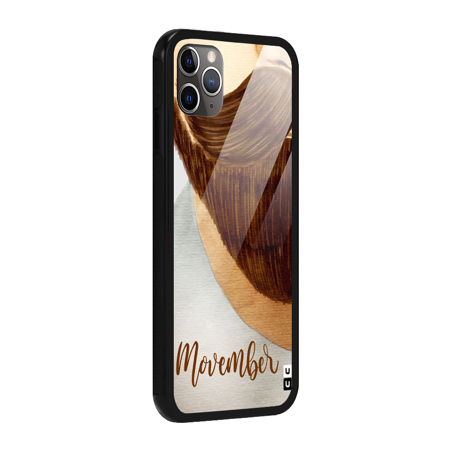 Movember Moustache Glass Back Case for iPhone 11 Pro Max