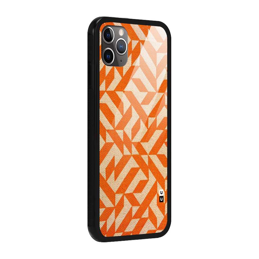 Orange Beige Pattern Glass Back Case for iPhone 11 Pro Max
