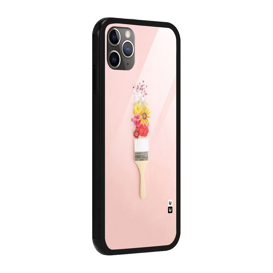 Painted Flowers Glass Back Case for iPhone 11 Pro Max