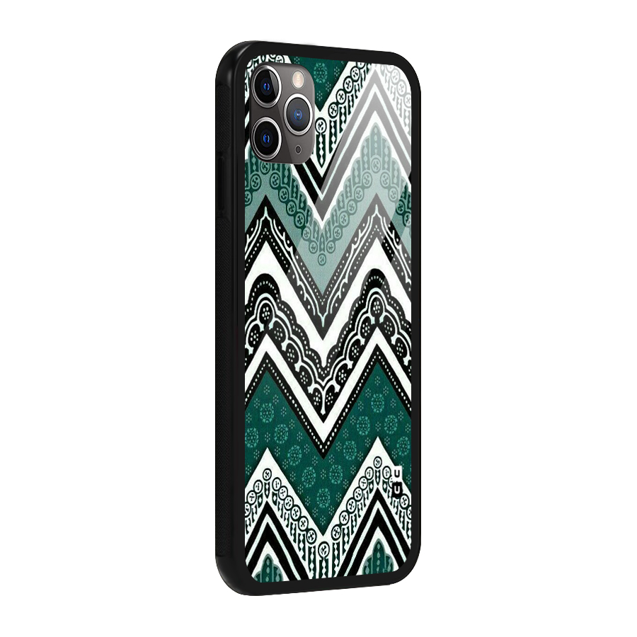 Patterned Chevron Glass Back Case for iPhone 11 Pro Max