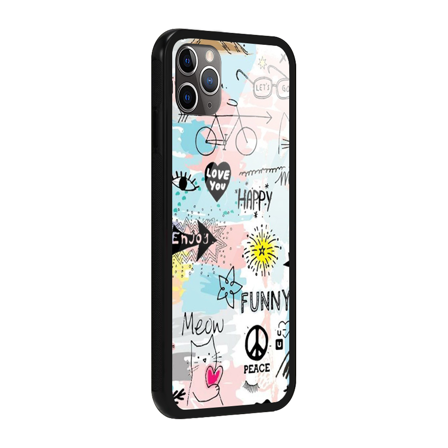 Peace And Funny Glass Back Case for iPhone 11 Pro Max