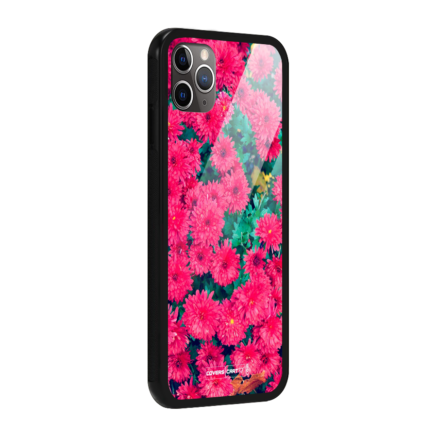 Pink Flowers Glass Back Case for iPhone 11 Pro Max