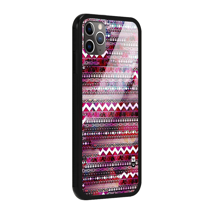 Pink Indie Pattern Glass Back Case for iPhone 11 Pro Max