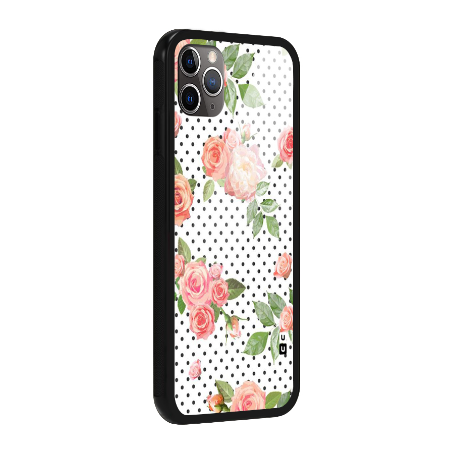 Polka Bloom White Glass Back Case for iPhone 11 Pro Max