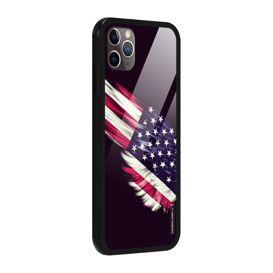 Red And White Stripes Stars Glass Back Case for iPhone 11 Pro Max