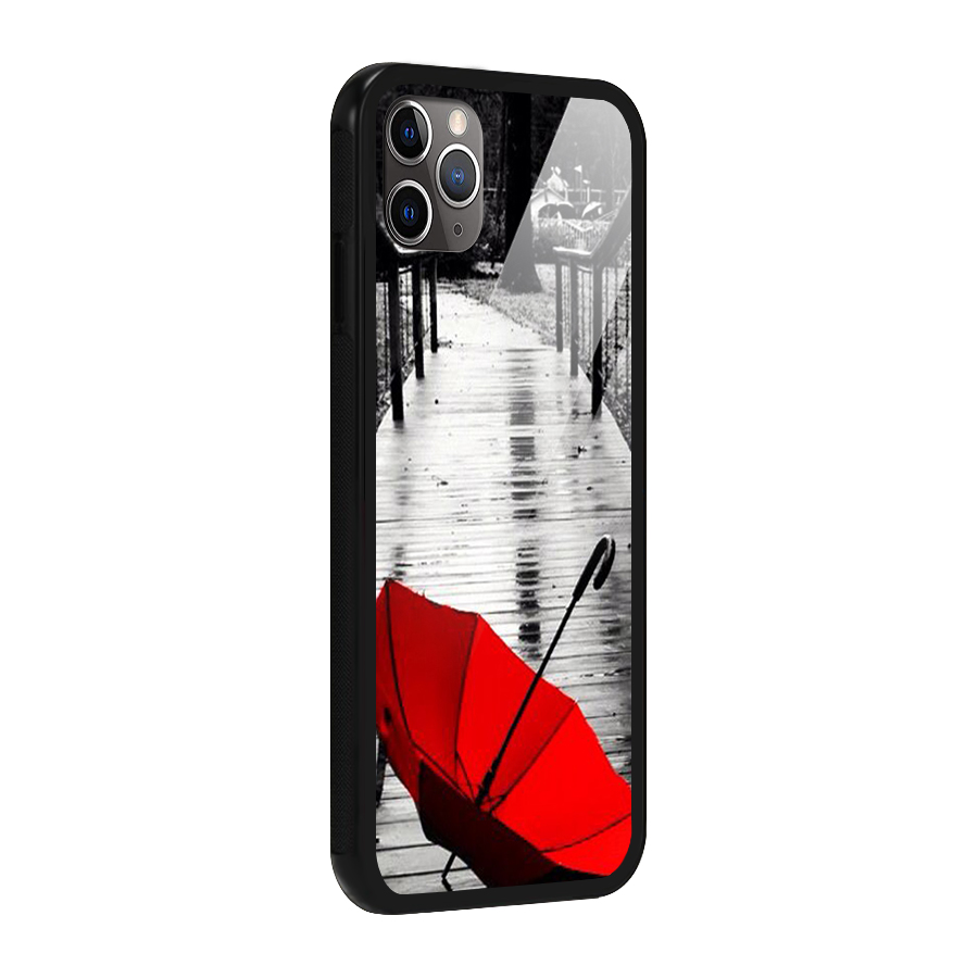 Red Umbrella Glass Back Case for iPhone 11 Pro Max