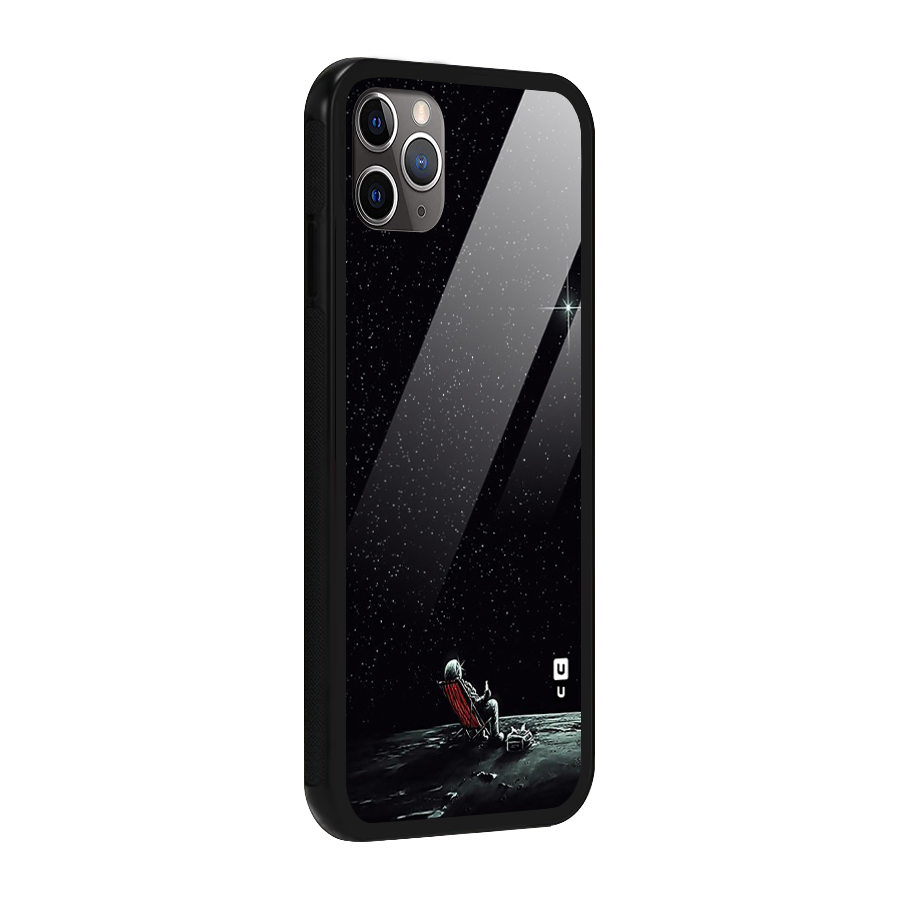 Resting Spaceman Face Glass Back Case for iPhone 11 Pro Max