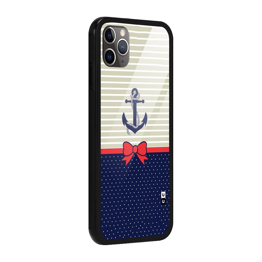 Ribbon Anchor Glass Back Case for iPhone 11 Pro Max