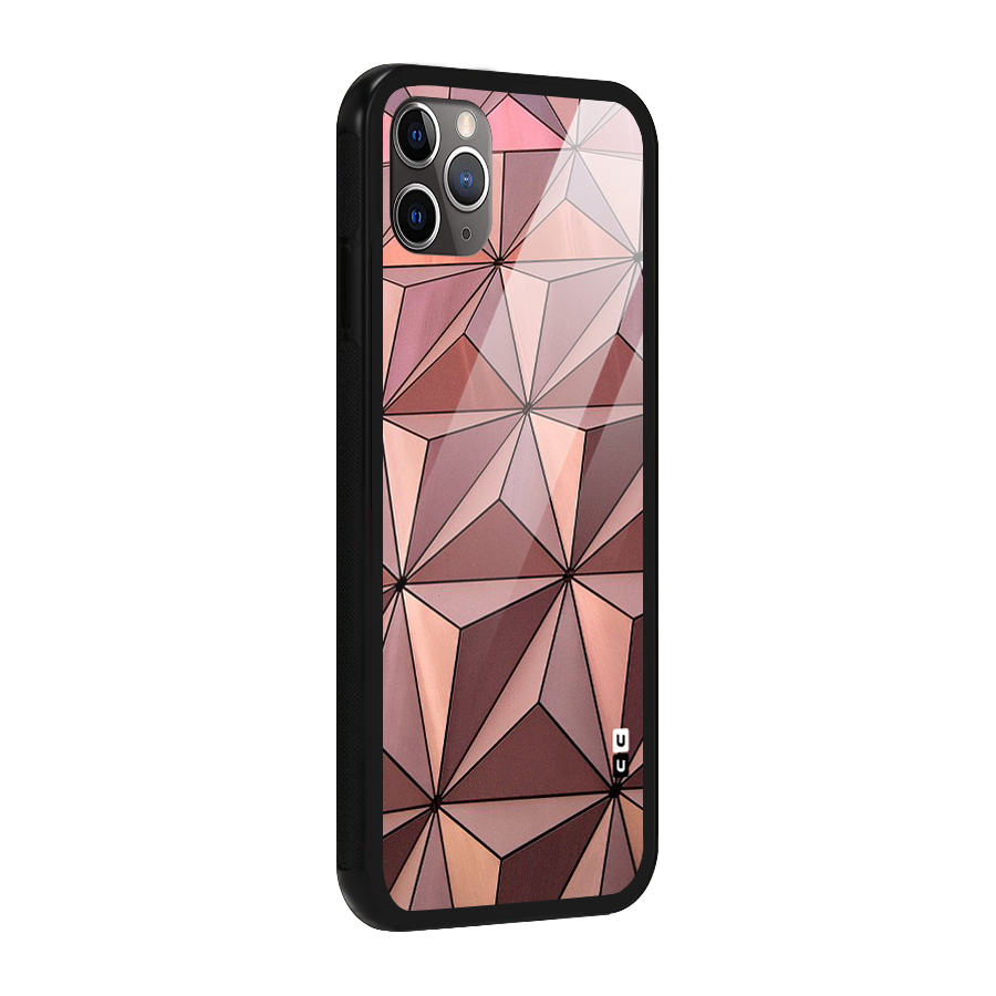 Rosegold Abstract Shapes Glass Back Case for iPhone 11 Pro Max