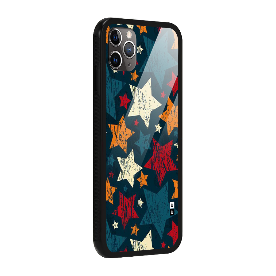 Rugged Star Design Glass Back Case for iPhone 11 Pro Max