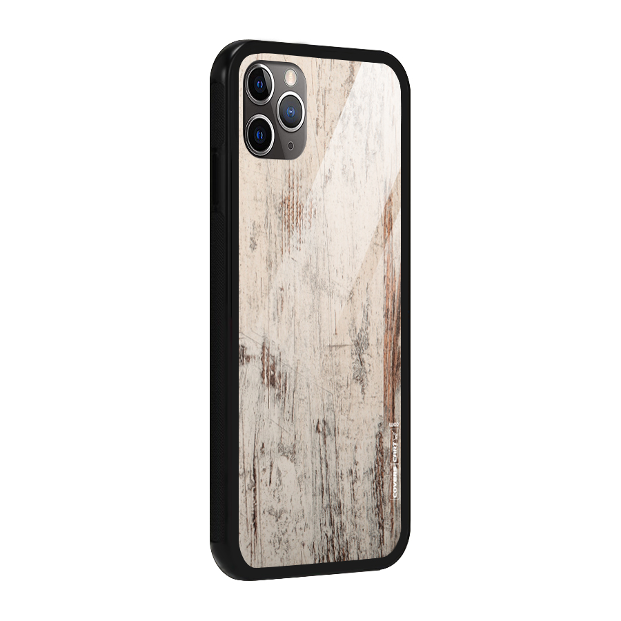 Rugged Wooden Texture Glass Back Case for iPhone 11 Pro Max