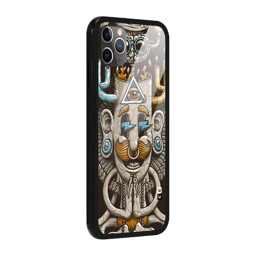 Sculpture Design Glass Back Case for iPhone 11 Pro Max