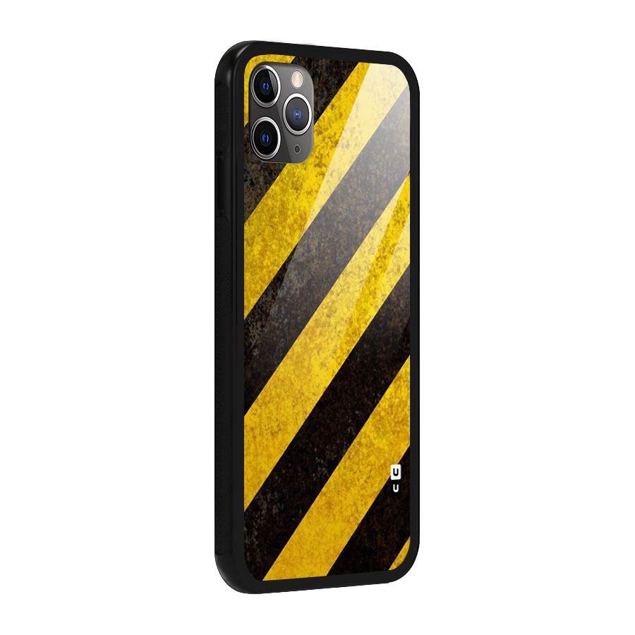 Shaded Yellow Stripes Glass Back Case for iPhone 11 Pro Max
