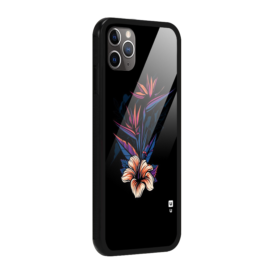 Single Painted Flower Glass Back Case for iPhone 11 Pro Max