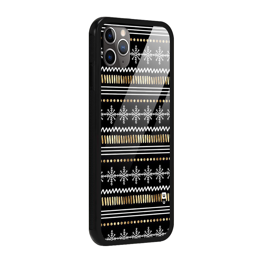 Snowflakes Gold Glass Back Case for iPhone 11 Pro Max