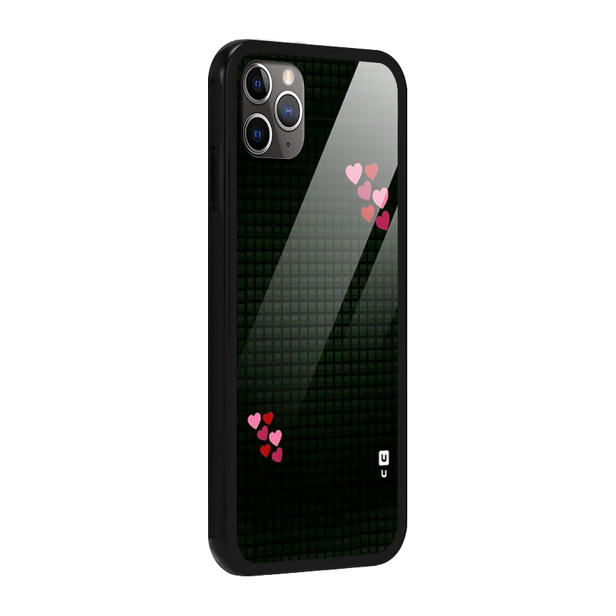 Square and Hearts Glass Back Case for iPhone 11 Pro Max