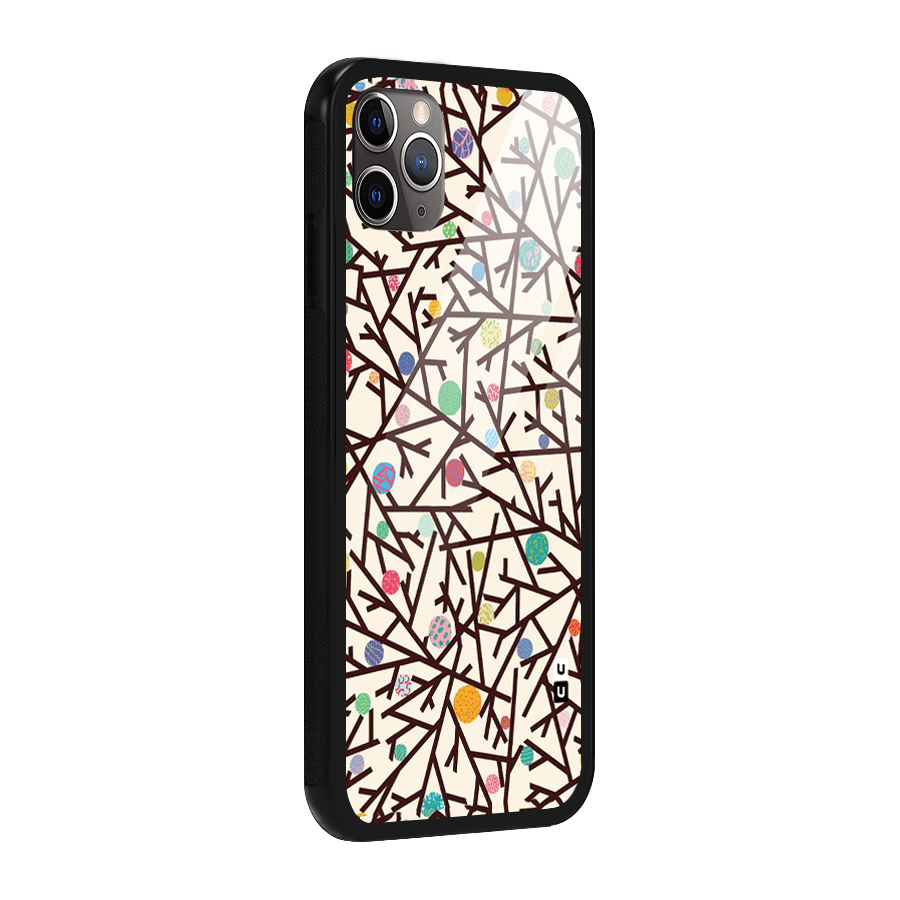 Stem Pattern Glass Back Case for iPhone 11 Pro Max