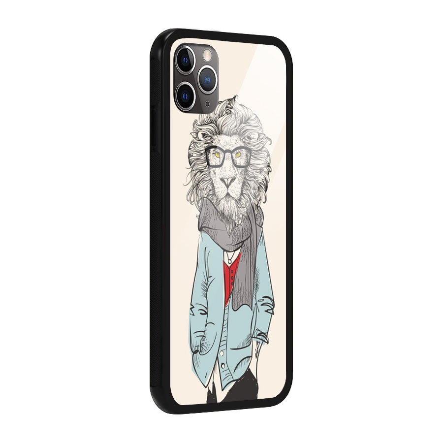 Stylish Lion Glass Back Case for iPhone 11 Pro Max