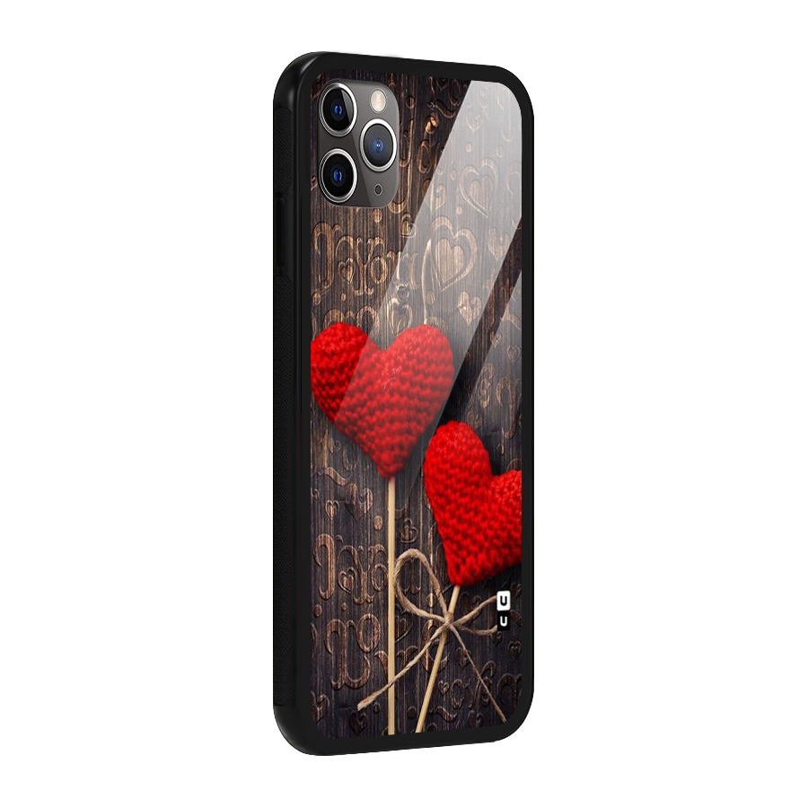 Thread Art Wooden Print Glass Back Case for iPhone 11 Pro Max