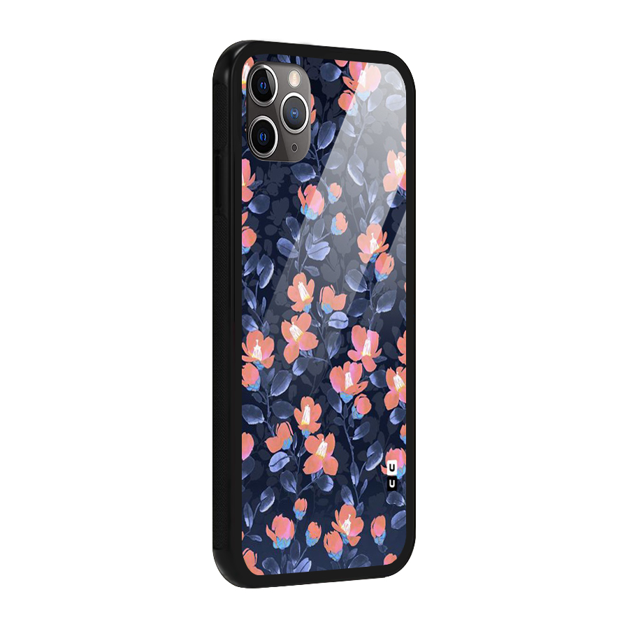 Tiny Peach Flowers Glass Back Case for iPhone 11 Pro Max
