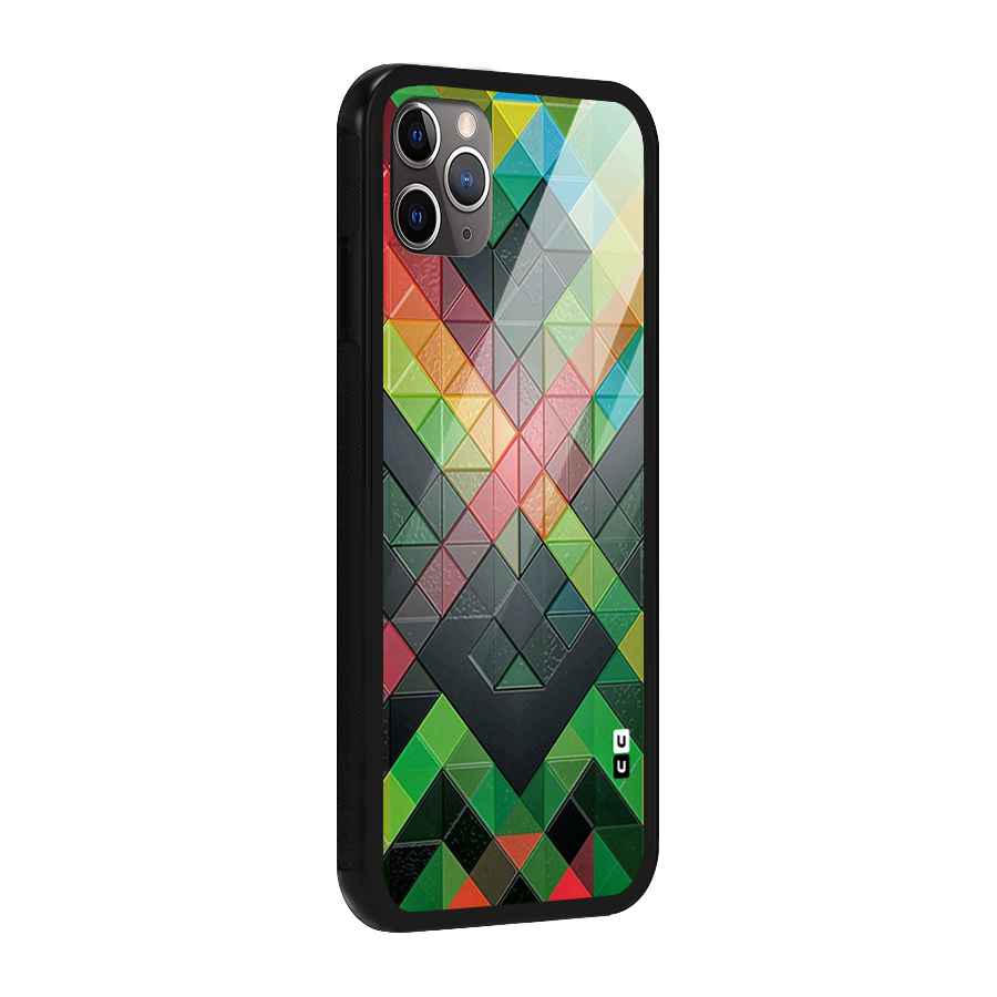 Too Much Colors Pattern Glass Back Case for iPhone 11 Pro Max