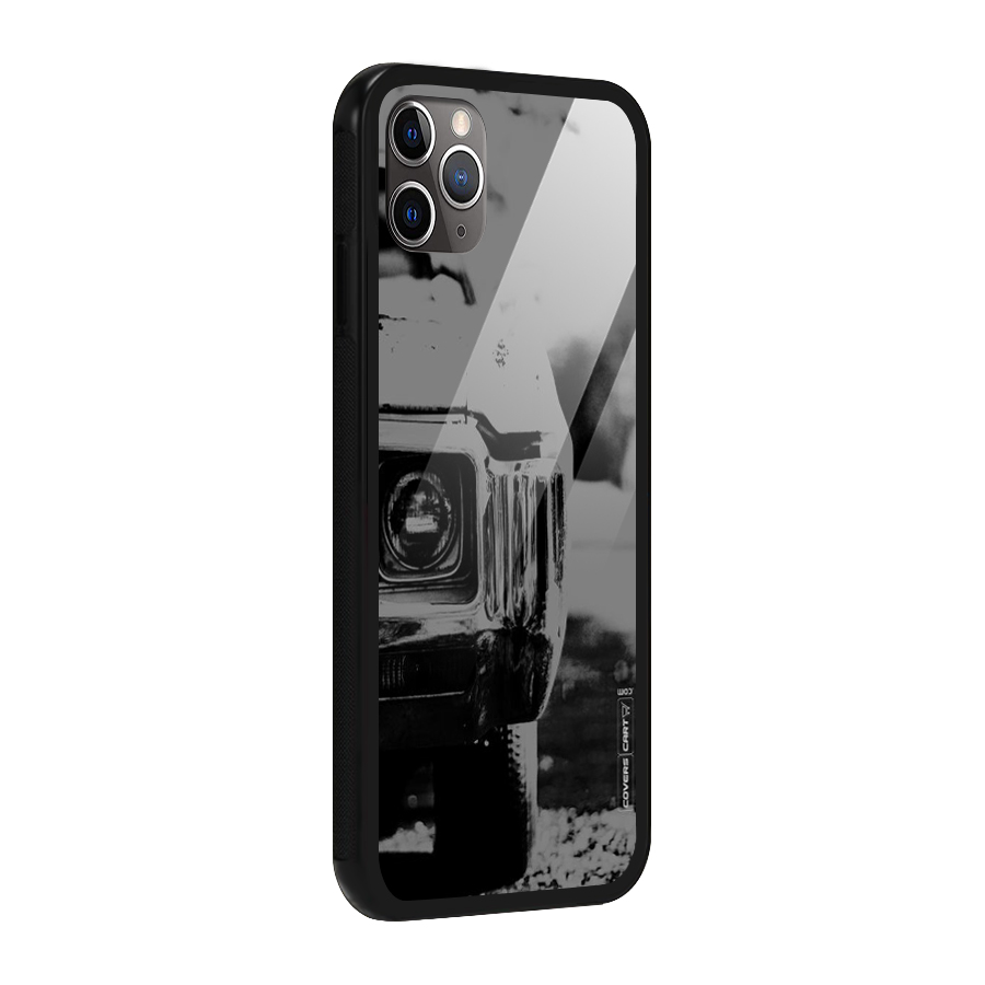 Vintage Car Black and White Glass Back Case for iPhone 11 Pro Max
