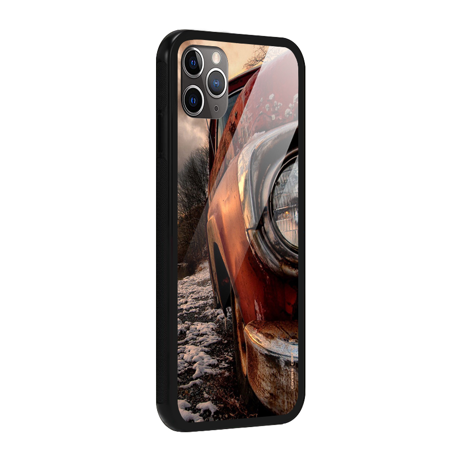 Vintage Car Headlight Glass Back Case for iPhone 11 Pro Max