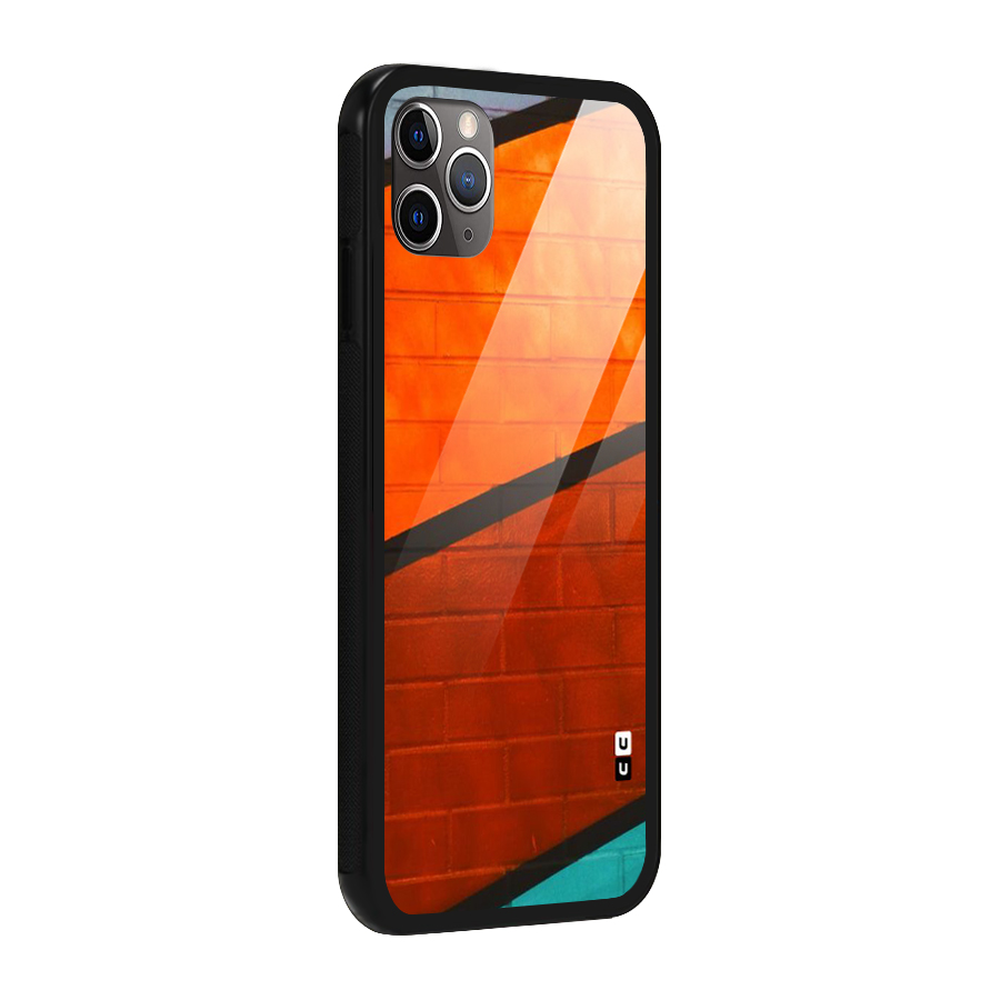 Wall Diagonal Stripes Glass Back Case for iPhone 11 Pro Max