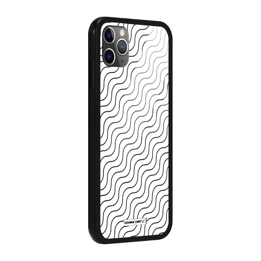Wavy Pattern Glass Back Case for iPhone 11 Pro Max
