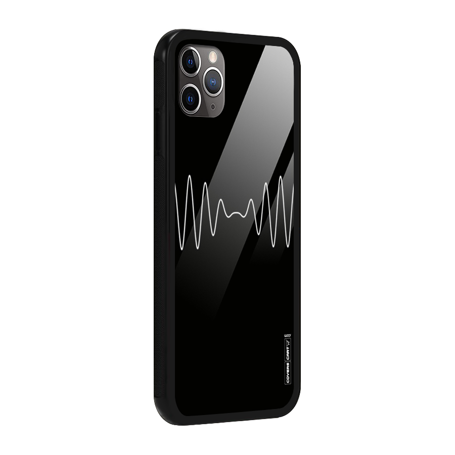 White Minimal Thread Glass Back Case for iPhone 11 Pro Max
