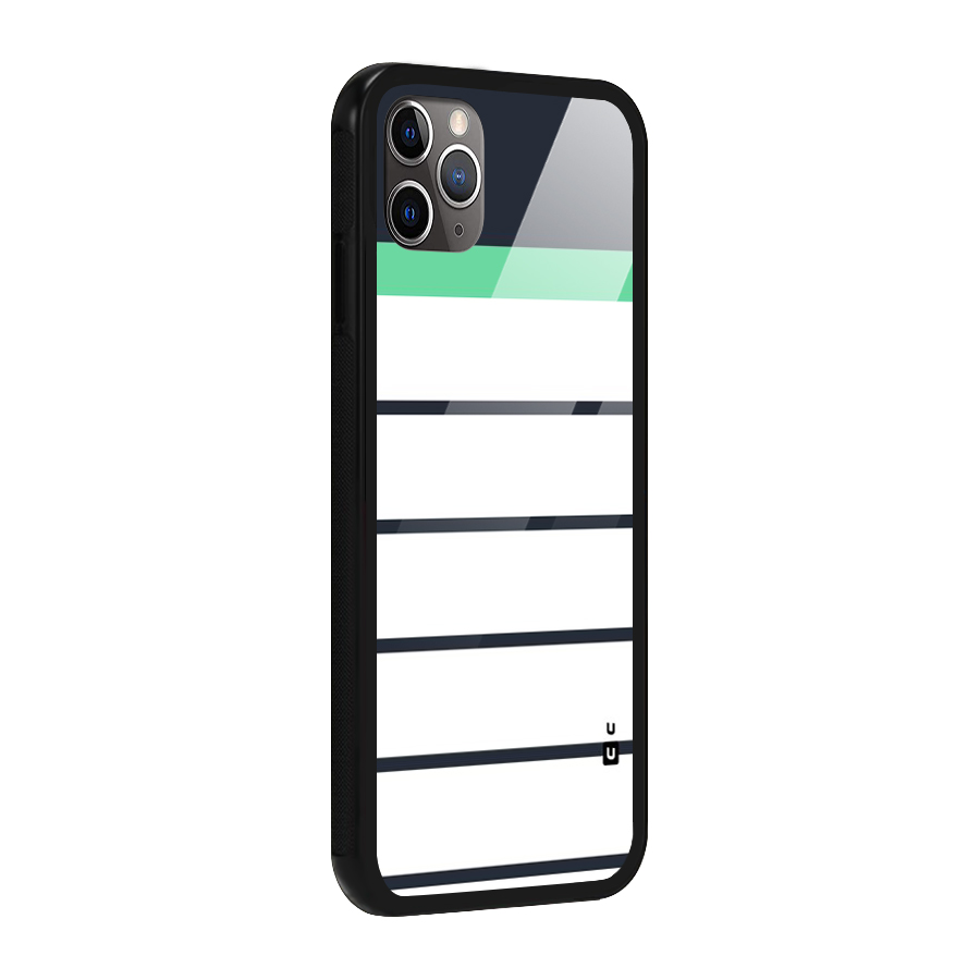 White and Simple Stripes Glass Back Case for iPhone 11 Pro Max