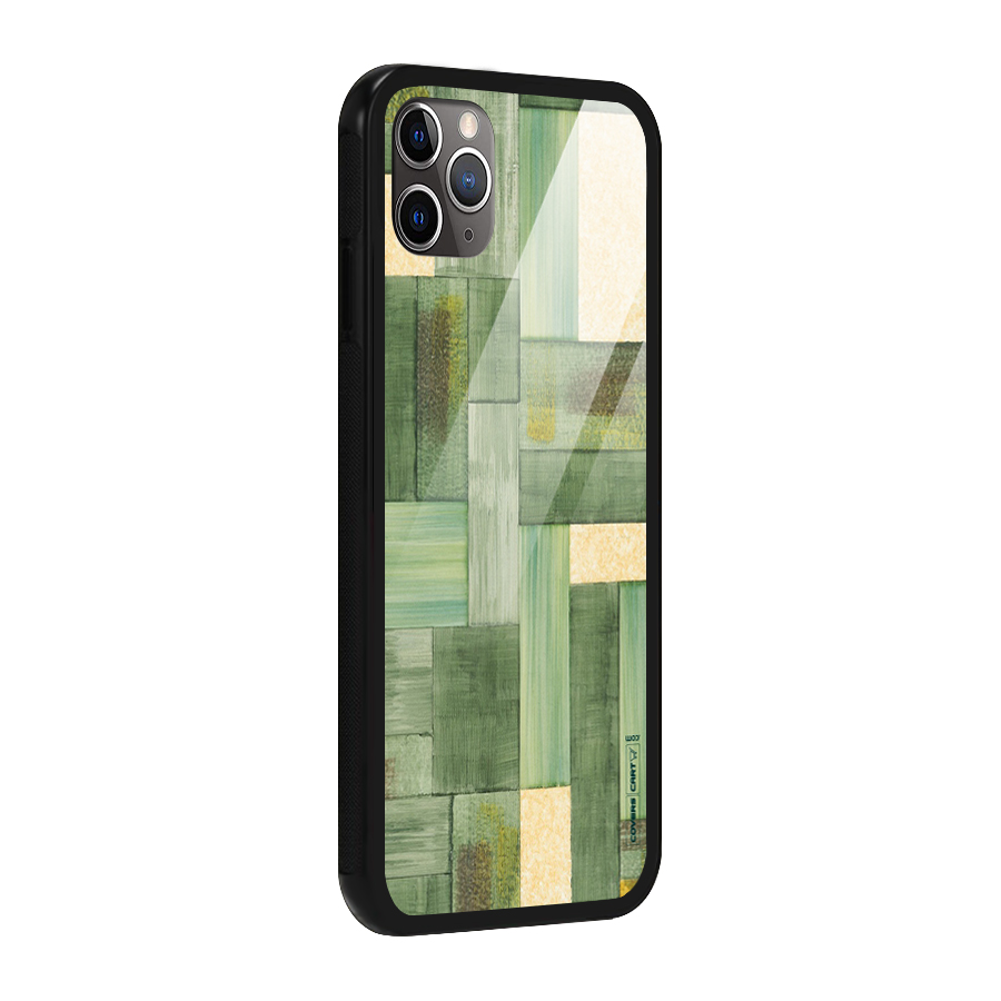 Wooden Green Texture Glass Back Case for iPhone 11 Pro Max