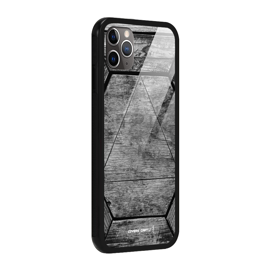 Wooden Hexagon Glass Back Case for iPhone 11 Pro Max