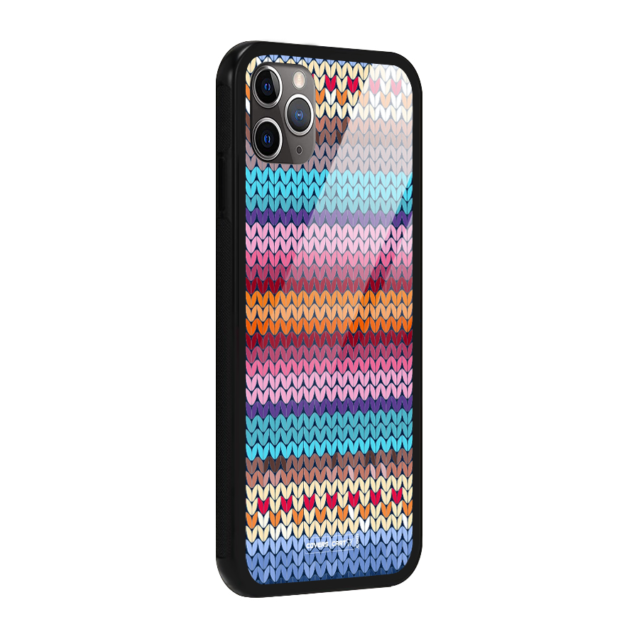 Woolen Glass Back Case for iPhone 11 Pro Max