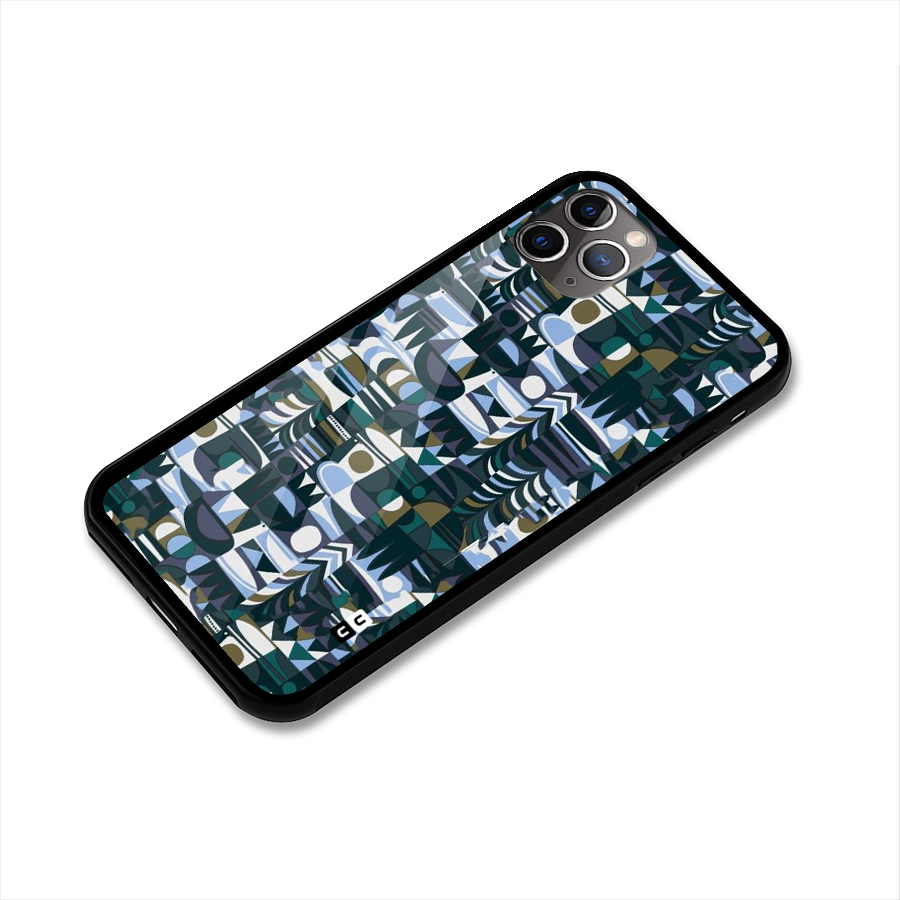 Abstract Blues Glass Back Case for iPhone 11 Pro Max