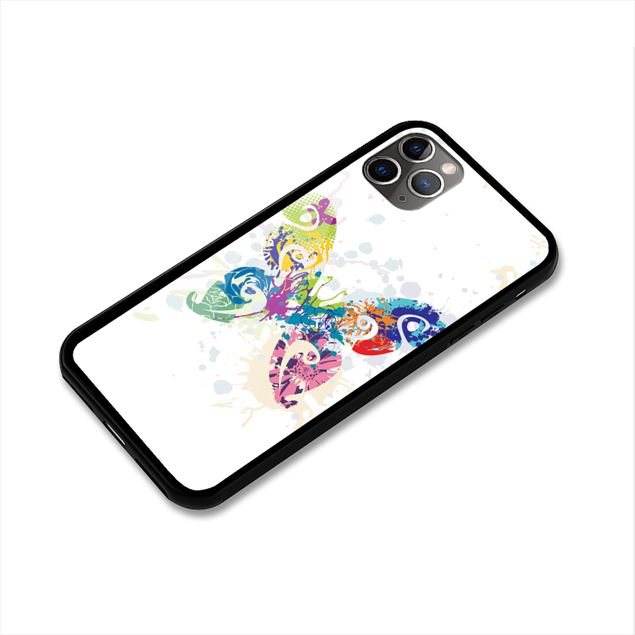 Abstract Butterfly Glass Back Case for iPhone 11 Pro Max