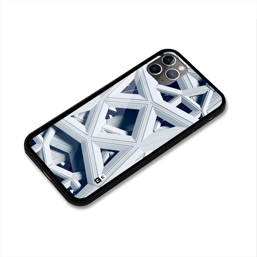 Abstract White Lines Glass Back Case for iPhone 11 Pro Max