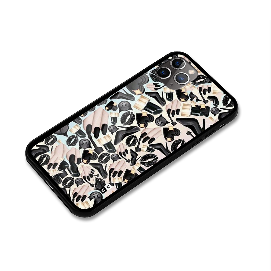 All Black Love Glass Back Case for iPhone 11 Pro Max