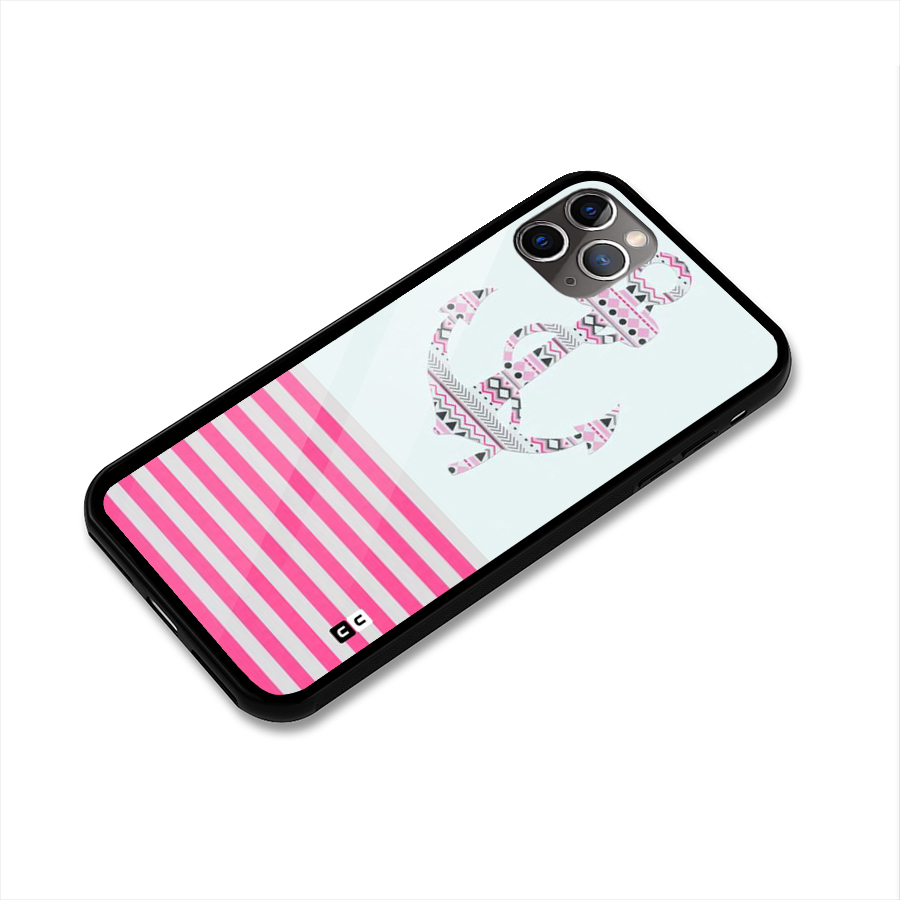 Anchor Design Stripes Glass Back Case for iPhone 11 Pro Max