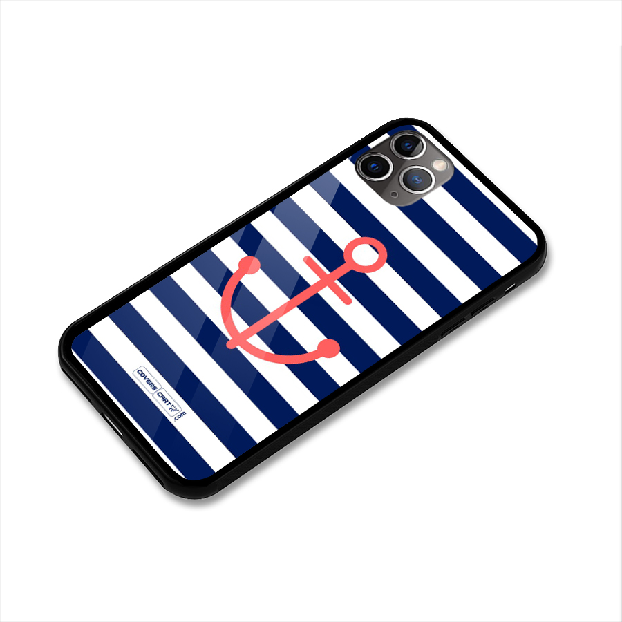Anchor Stripes Glass Back Case for iPhone 11 Pro Max