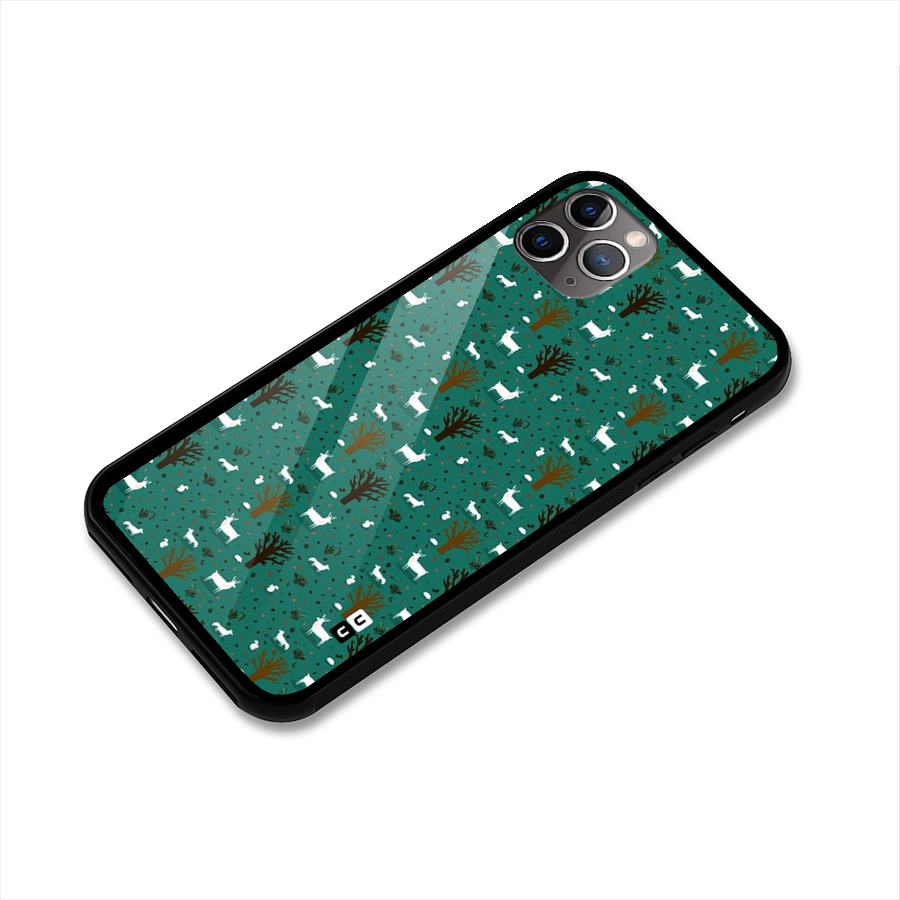 Animal Grass Pattern Glass Back Case for iPhone 11 Pro Max