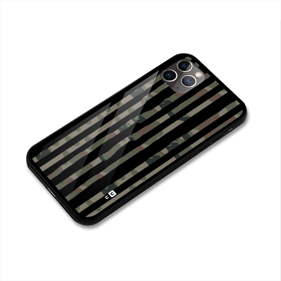Army Stripes Glass Back Case for iPhone 11 Pro Max