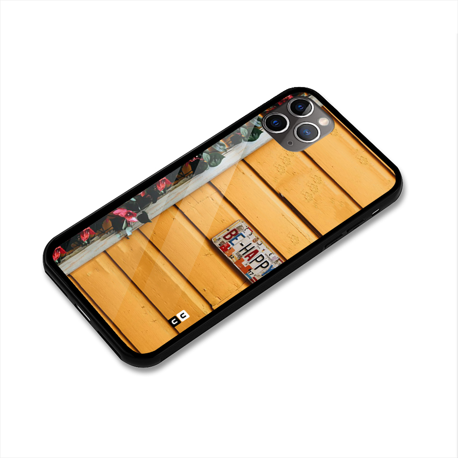 Be Happy Yellow Wall Glass Back Case for iPhone 11 Pro Max