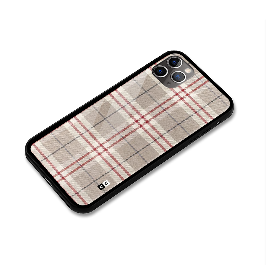 Beige Red Check Glass Back Case for iPhone 11 Pro Max