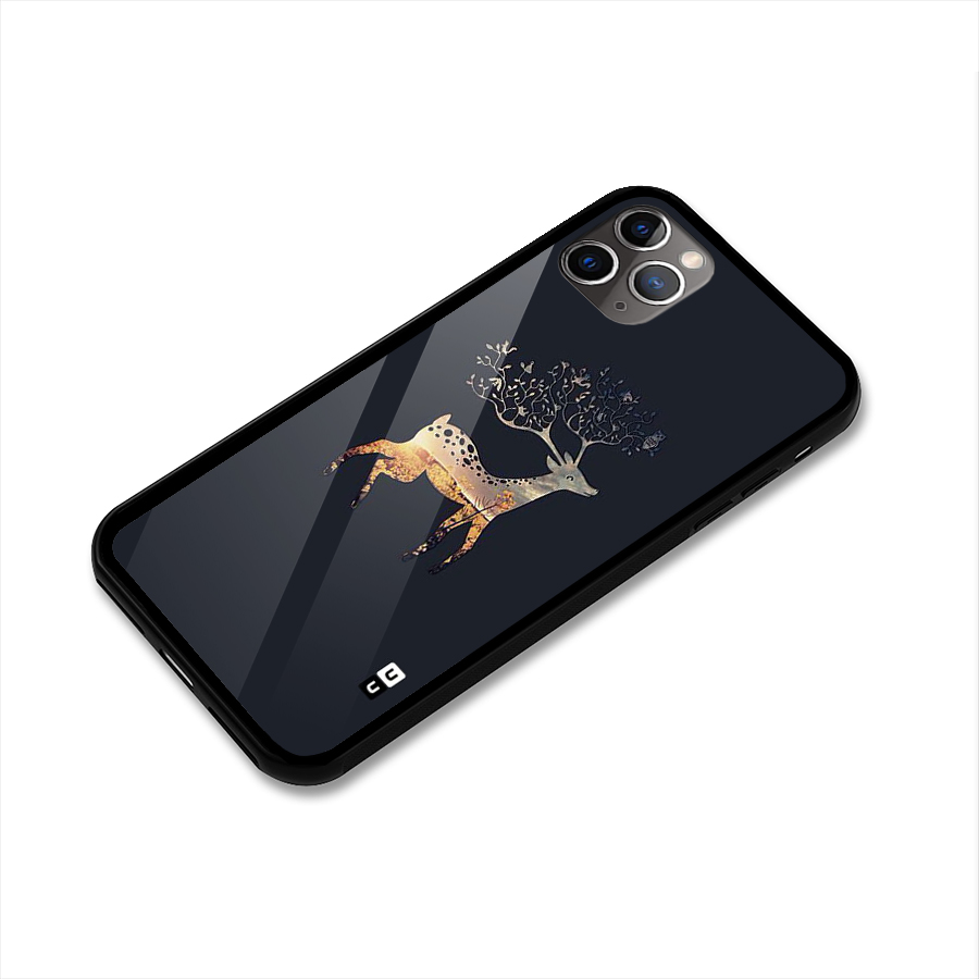 Black Deer Glass Back Case for iPhone 11 Pro Max