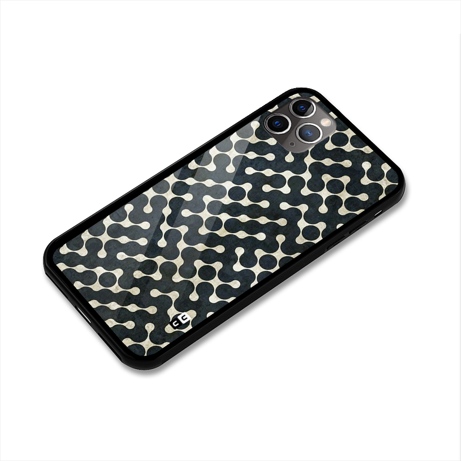 Black Maze Design Glass Back Case for iPhone 11 Pro Max
