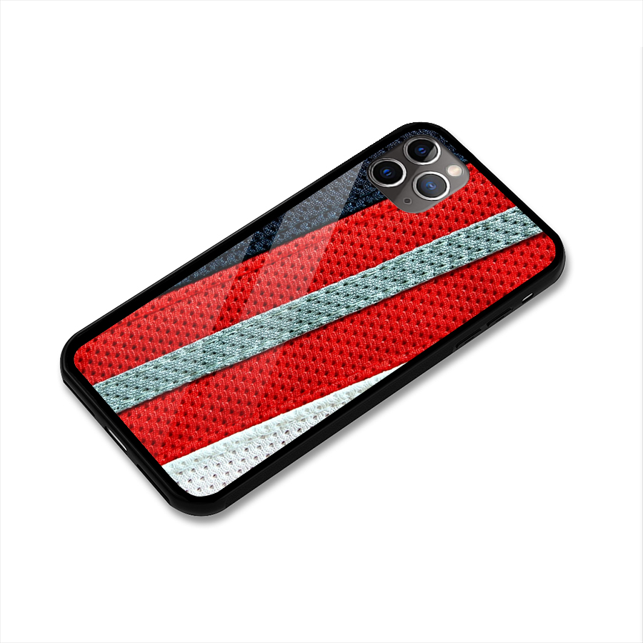 Black Red Grey Stripes Glass Back Case for iPhone 11 Pro Max