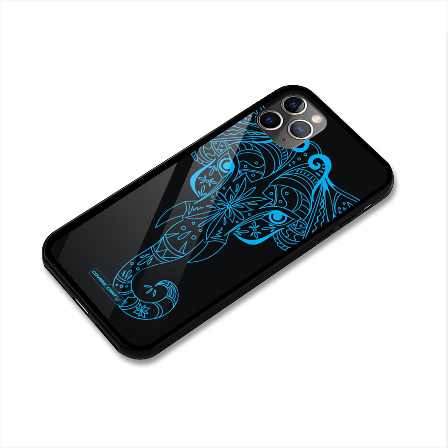 Blue Elephant Ethnic Glass Back Case for iPhone 11 Pro Max