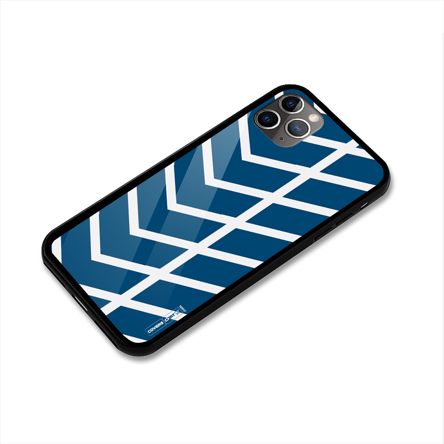 Blue White Pattern Glass Back Case for iPhone 11 Pro Max