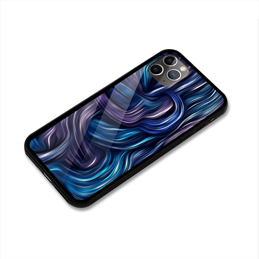 Blue and Purple Oil Paint Glass Back Case for iPhone 11 Pro Max